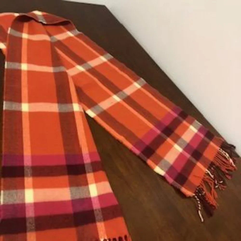 Cashmere Plaid Unisex Scarf Made in Scotland Pre-Owned.